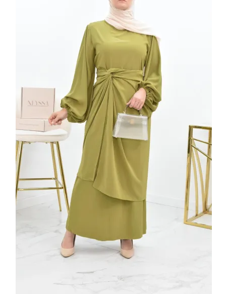 Abaya set with mastour apron for Muslim women
