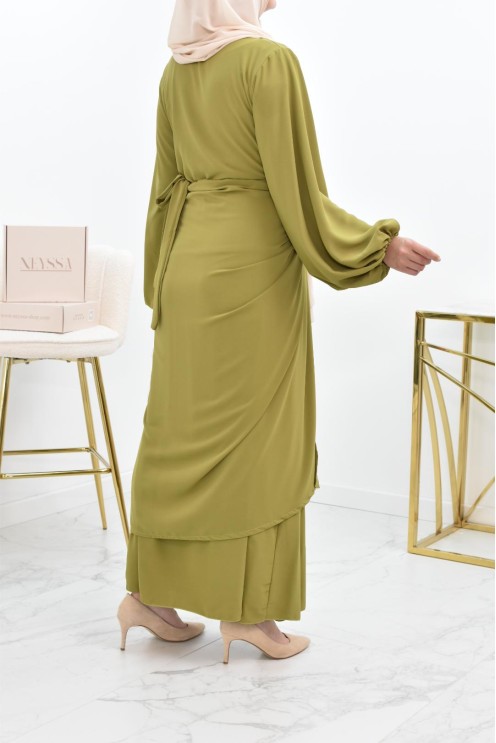 Abaya set with mastour apron for Muslim women