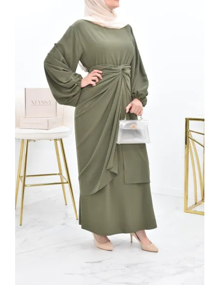 Abaya set with mastour apron for Muslim women