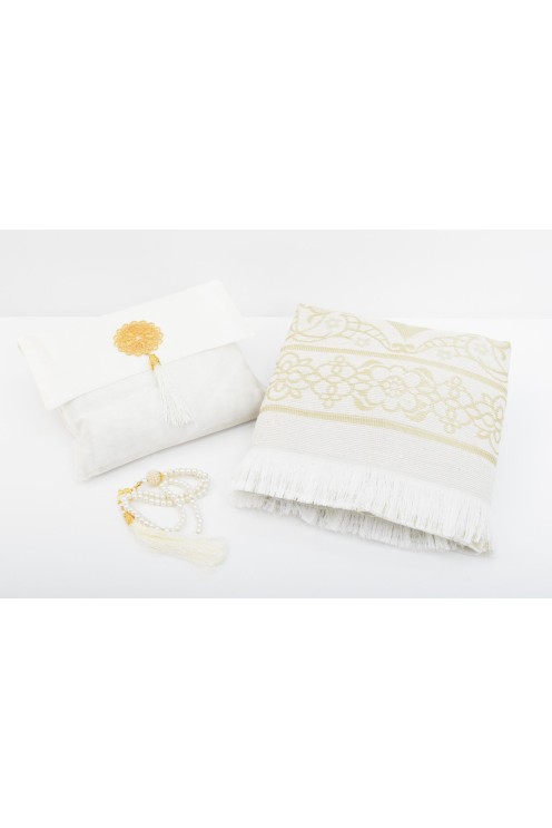Tapis de prière avec pochette de rangement et tasbih