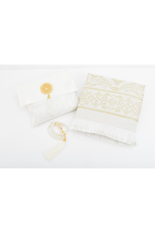 Tapis de prière avec pochette de rangement et tasbih