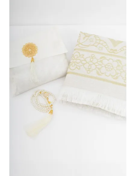 Tapis de prière avec pochette de rangement et tasbih