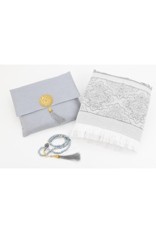 Tapis de prière avec pochette de rangement et tasbih