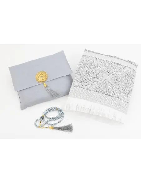 Tapis de prière avec pochette de rangement et tasbih