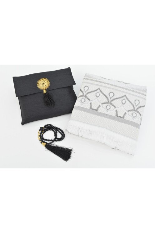 Tapis de prière avec pochette de rangement et tasbih
