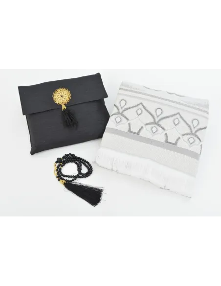 Tapis de prière avec pochette de rangement et tasbih