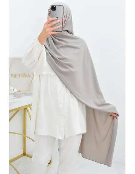 Maxi hijab mousseline opaque, grand hijab grand voile mega hijab 1m90