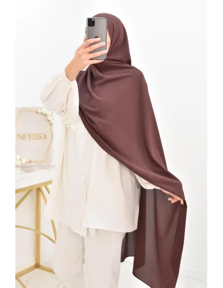 Maxi hijab mousseline opaque, grand hijab grand voile mega hijab 1m90