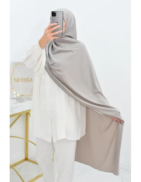 Maxi hijab mousseline opaque, grand hijab grand voile mega hijab 1m90