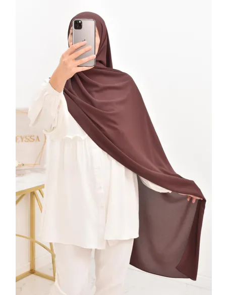 Maxi hijab mousseline opaque, grand hijab grand voile mega hijab 1m90