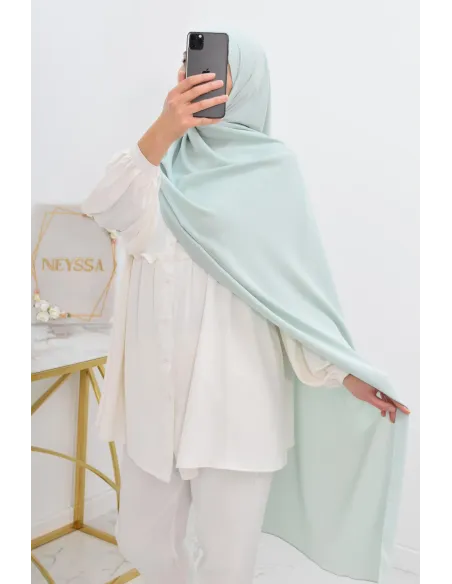 Maxi hijab mousseline opaque, grand hijab grand voile mega hijab 1m90