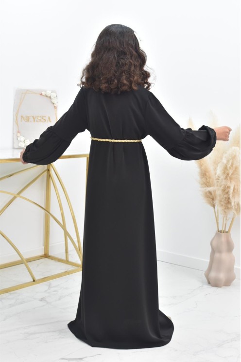 Abaya traditionnelle duo mère ou fille style caftan avec broderies