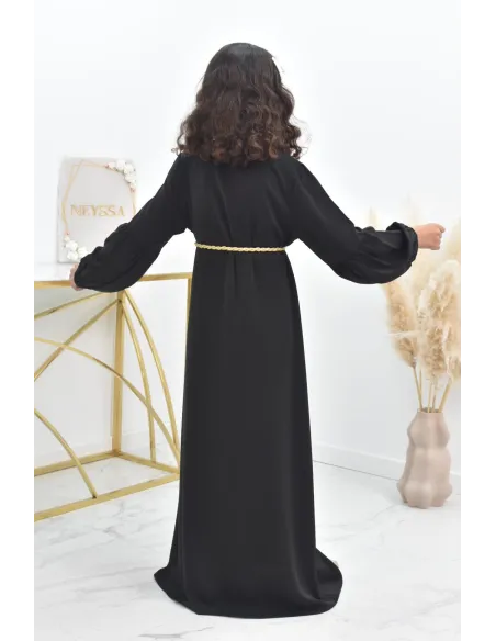 Abaya traditionnelle duo mère ou fille style caftan avec broderies