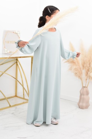 Longue Abaya femme papillon de prière avec son khimar en jazz 2