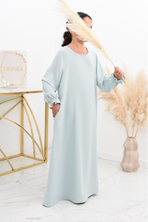 Longue Abaya femme papillon de prière avec son khimar en jazz