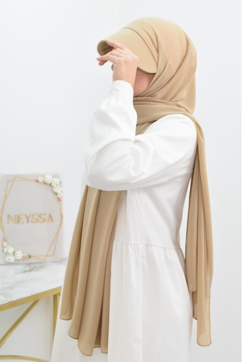 Hijab casquette mousseline et bonnet intégré