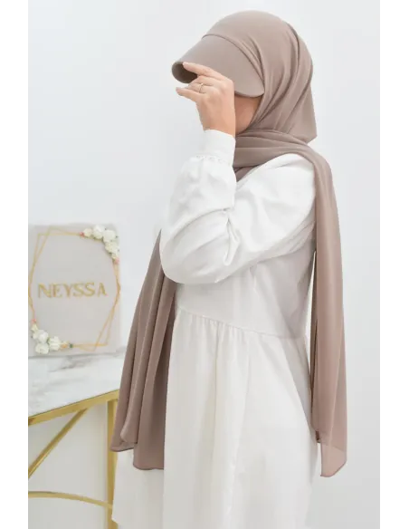 Hijab casquette mousseline et bonnet intégré