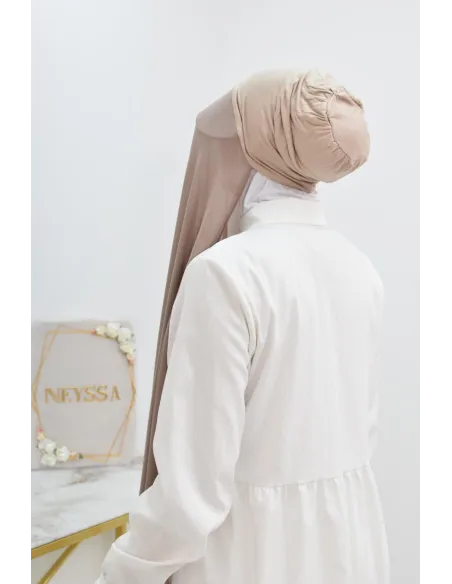 Hijab casquette mousseline et bonnet intégré