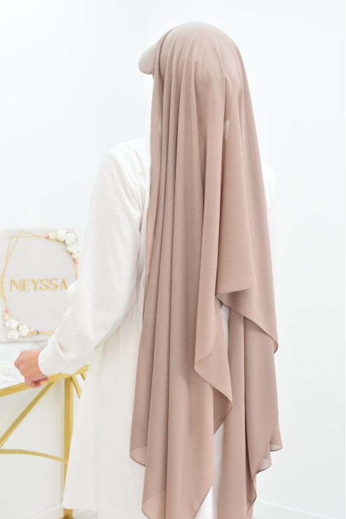 Hijab casquette mousseline et bonnet intégré