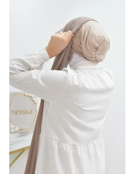 Hijab casquette mousseline et bonnet intégré