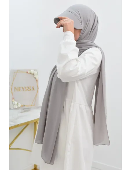 Hijab casquette mousseline et bonnet intégré