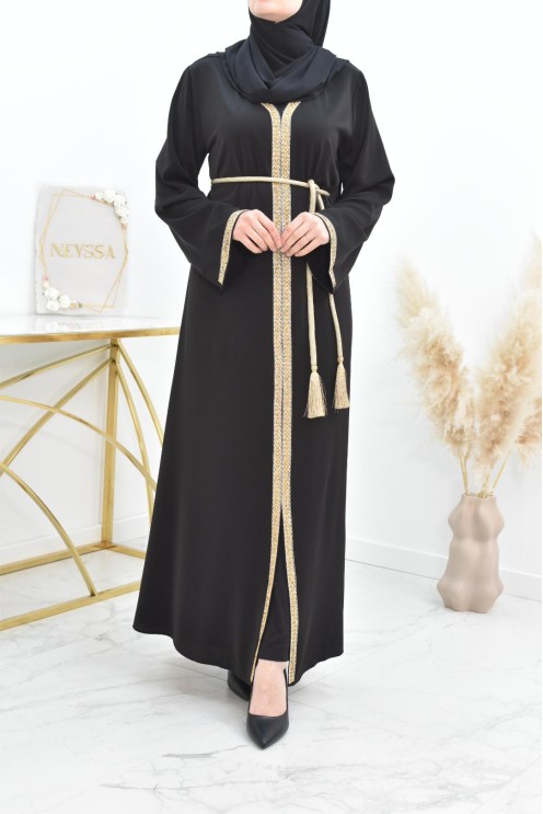 Longue Abaya fluide à strass parfaite pour vos événements