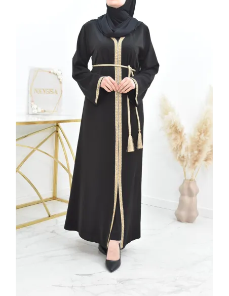 Longue Abaya fluide à strass parfaite pour vos événements