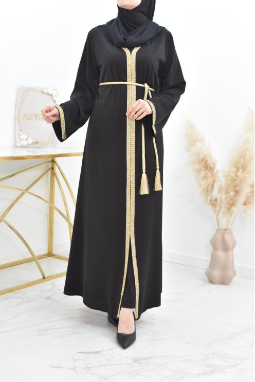 Longue Abaya fluide à strass parfaite pour vos événements