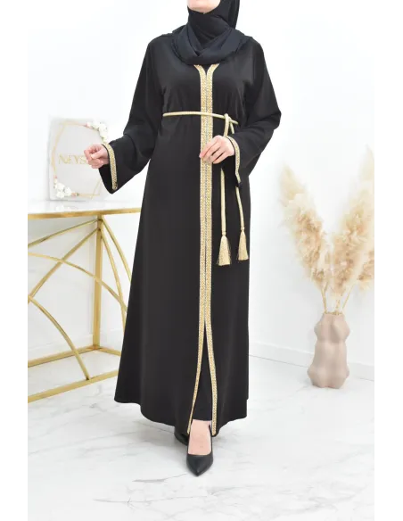 Longue Abaya fluide à strass parfaite pour vos événements