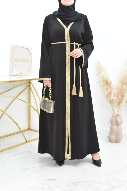 Longue Abaya fluide à strass parfaite pour vos événements