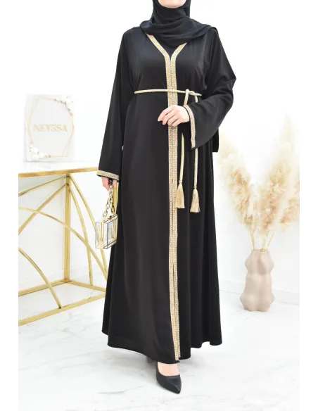 Longue Abaya fluide à strass parfaite pour vos événements
