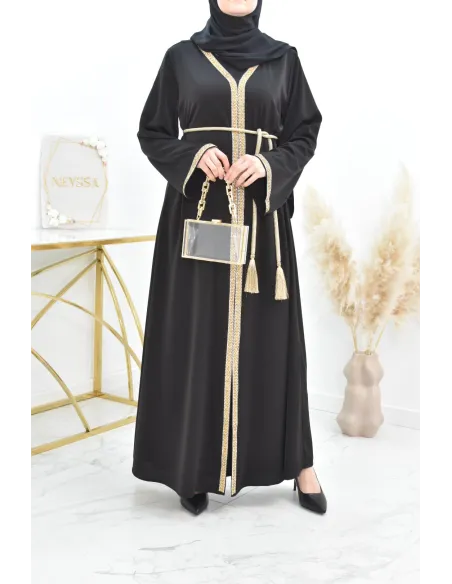 Longue Abaya fluide à strass parfaite pour vos événements