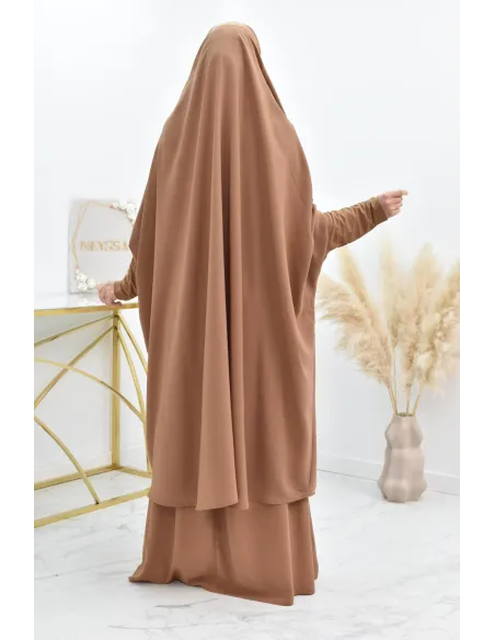 jilbab 2 pieces en wool peach haut de gamme et pas cher