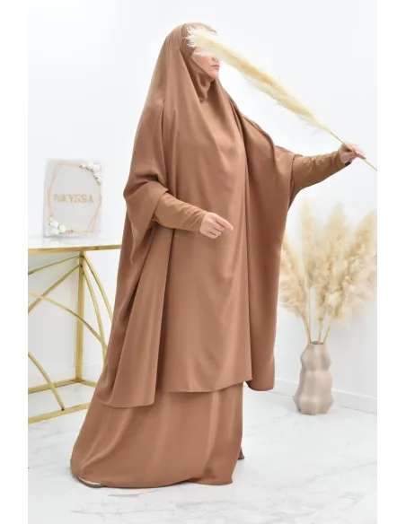 jilbab 2 pieces en wool peach haut de gamme et pas cher