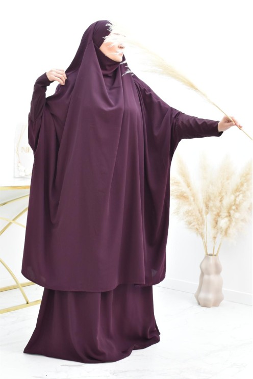 jilbab 2 pieces en wool peach haut de gamme et pas cher