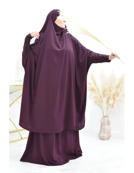 jilbab 2 pieces en wool peach haut de gamme et pas cher