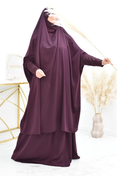 jilbab 2 pieces en wool peach haut de gamme et pas cher