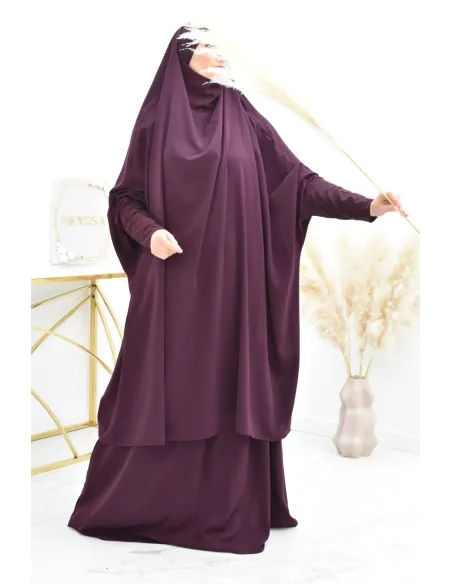 jilbab 2 pieces en wool peach haut de gamme et pas cher
