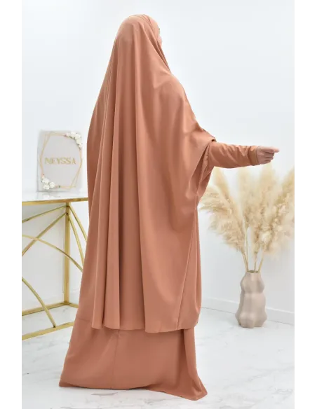 jilbab 2 pieces en wool peach haut de gamme et pas cher
