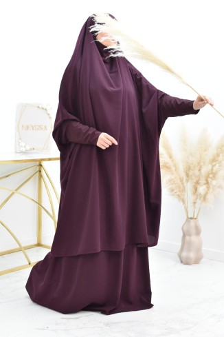 jilbab 2 pieces en wool peach haut de gamme et pas cher 2