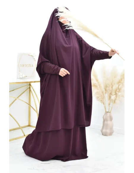 jilbab 2 pieces en wool peach haut de gamme et pas cher