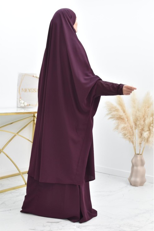 jilbab 2 pieces en wool peach haut de gamme et pas cher