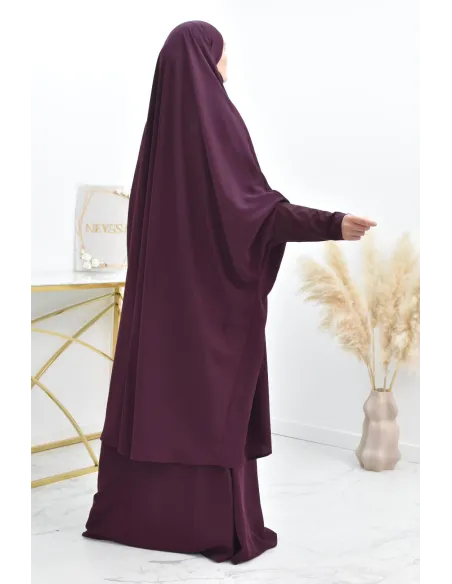 jilbab 2 pieces en wool peach haut de gamme et pas cher