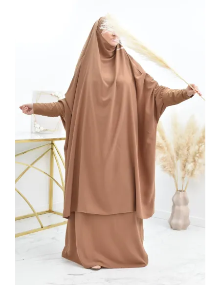 jilbab 2 pieces en wool peach haut de gamme et pas cher