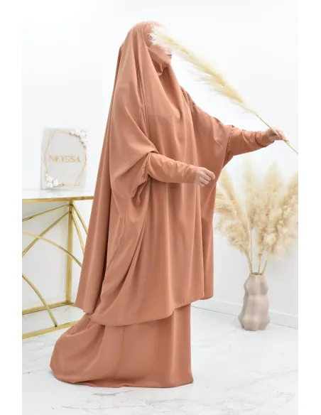 jilbab 2 pieces en wool peach haut de gamme et pas cher