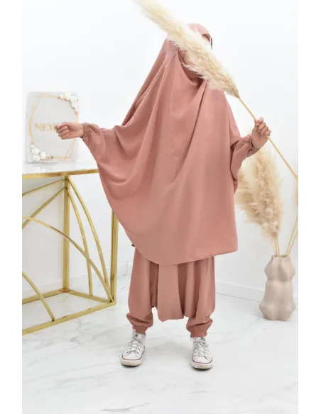 Jilbeb fille 2 pièces sarouel pour prier ou se rendre à la mosquée