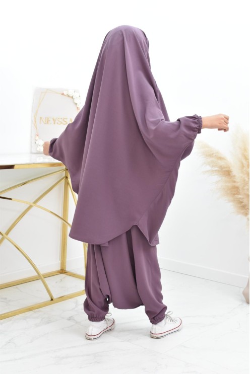 Jilbeb fille 2 pièces sarouel pour prier ou se rendre à la mosquée