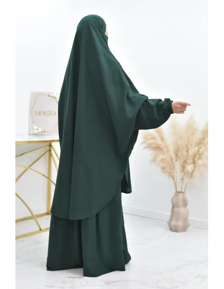 Ensemble jilbab 2 pièces tissu haut de gamme couleurs tendances