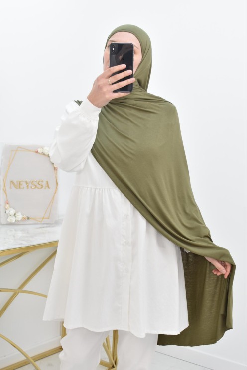 Hijab à enfiler long xxl jersey de viscose pour hijabi femme voilée