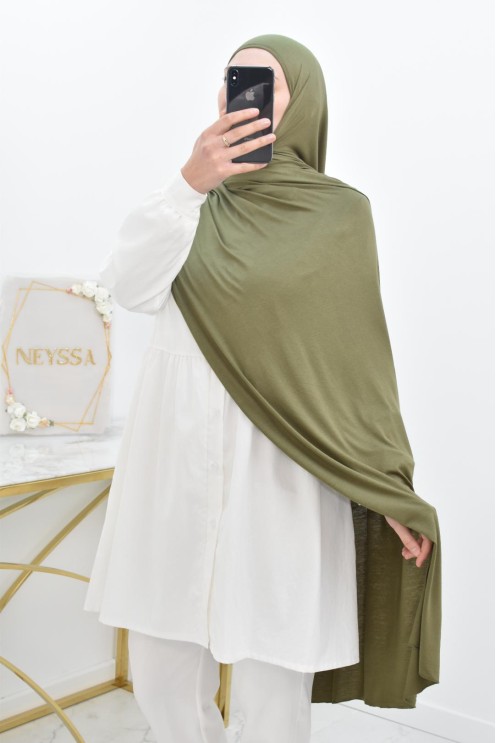 Hijab à enfiler long xxl jersey de viscose pour hijabi femme voilée